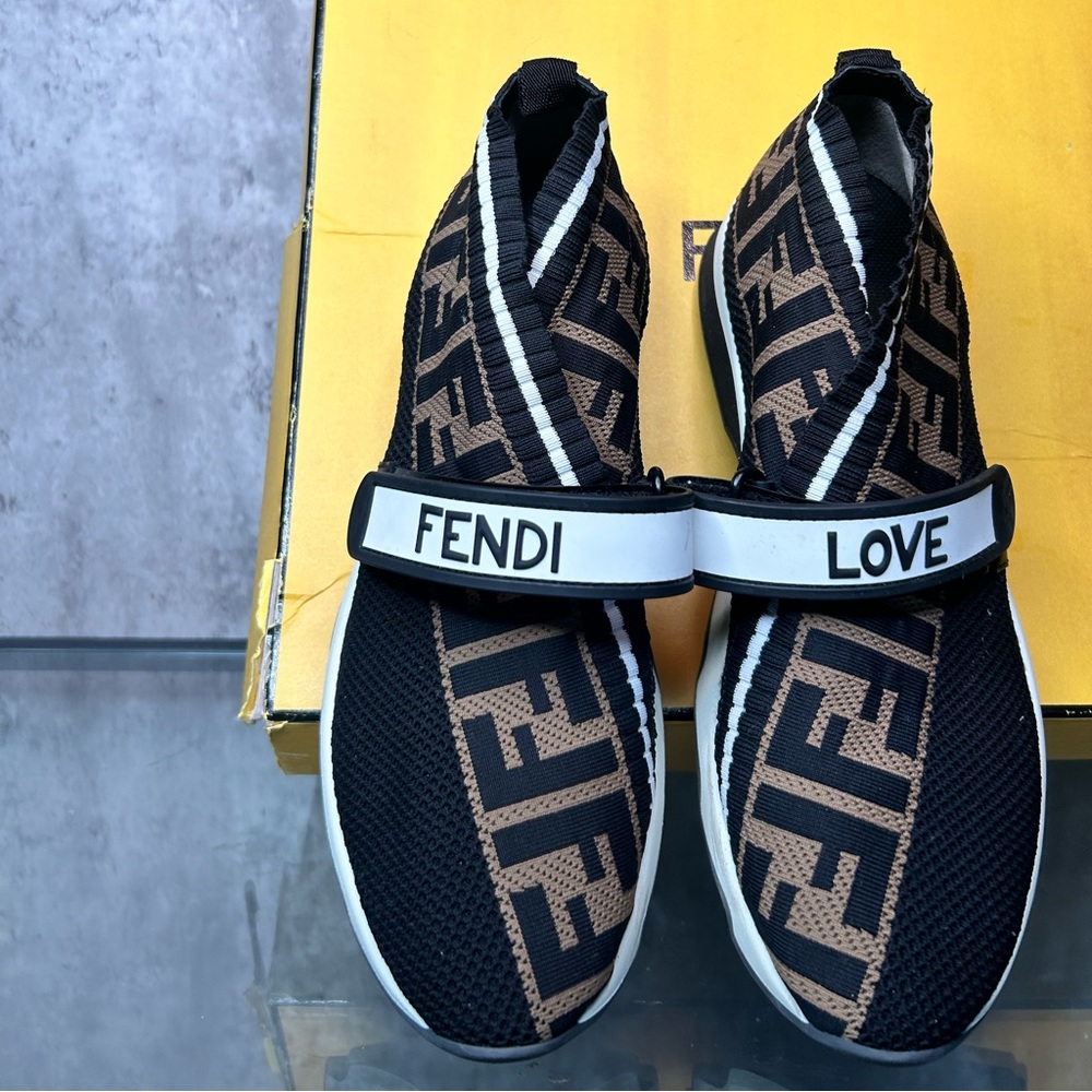 FENDI Rockoko Logo-jacquard knit , Size 38 (7 1/2) women